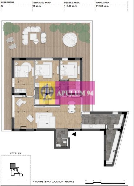 Apartament 120mp cu terasa panoramica | Strada Licurg,  Armeneasca